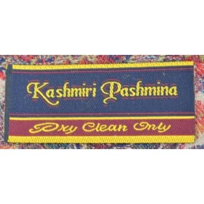 Pashmina Kashmiri - violet, bleu, beige, fleurs